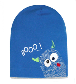Czapka wiosenna/jesienna dla chłopca, bawełniana z potworkiem, Booo rozm. 48-50 cm