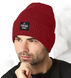 Czapka zimowa męska, ciepła, prążek, Laconi, czerwona, rozm. 56-60cm