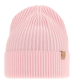 Czapka zimowa damska, wełna merino, Lisja, róż pudrowy, 55-58 cm