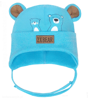Wiązana czapka bawełniana z uszkami, Thomas rozm. 46-50 cm