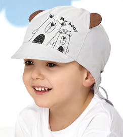 Czapka na lato dla chłopca, safari, szara, Veggo, 51-53 cm