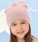 Czapka wiosenna/jesienna, młodzieżowa, prążek, Kavena, różowa, 54-56 cm