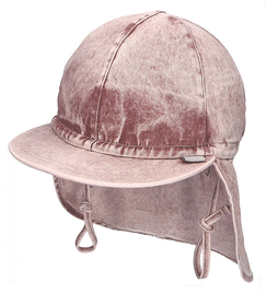 Czapka z daszkiem i ochroną karku, Batango, bordowa, 47-49 cm