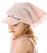 Chustka z daszkiem dla dziewczynki, na gumce, róż pudrowy (2), Ariso, 48-50 cm,