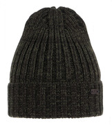 Czapka zimowa męska, wełna merino, Miton, czarny + khaki melanż, 56-59 cm