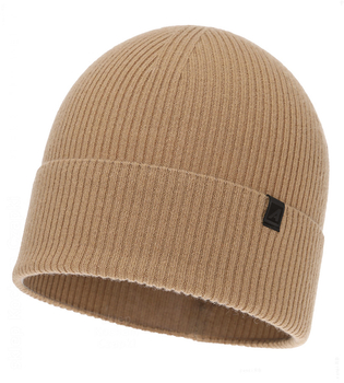 Czapka męska, wiosenna/jesienna, z wełny merino i kaszmiru, Uzatyr, kamel, 55-58 cm