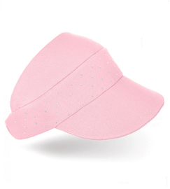 Daszek damski na lato, lniany, opaska damska z daszkiem, różowy, 56-60 cm