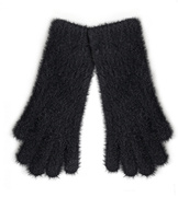 Rękawiczki dla dziewczynki, długie, alpakowe do telefonu, R257, czarne, 8-14 lat