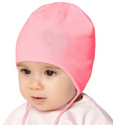 Czapka  wiosenna/jesienna dla dziewczynki, szara, Engla, 39-42 cm