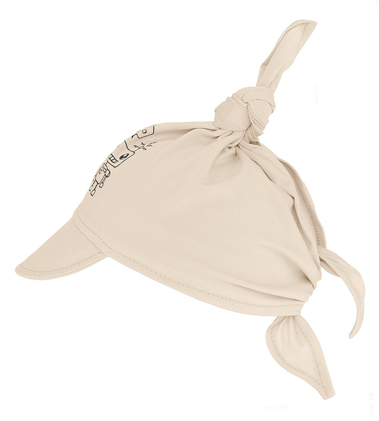 Chustka z daszkiem bawełniana na lato dla chłopca, beżowa, Borik, 46-50 cm