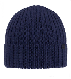 Czapka zimowa dla chłopca, wełna merino, Thanan junior, granatowy, 52-56 cm