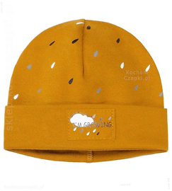 Czapka wiosenna/jesienna dla chłopca, z wywinięciem, Growing, 44-46 cm