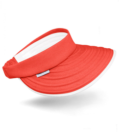 Daszek damski, opaska damska z daszkiem, czerwony, Len, 55-58cm