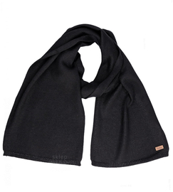 Szalik z wełny merino, 7641, czarny