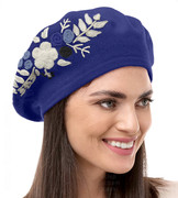 Beret damski zimowy, Tatila, wełniany, chabrowy, 56-58 cm