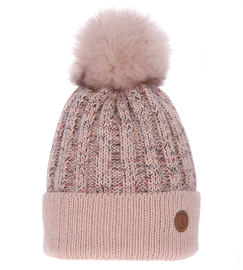 Czapka zimowa damska, podszewka polar, Revana, różowa, 56-60 cm
