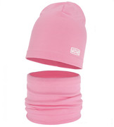 Komplet wiosenny-jesienny, dla dziewczynki, czapka i komin, Zriffia, różowy (06), 52-54 cm