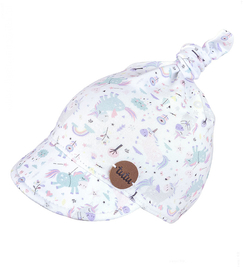 Czapka dla dziewczynki na wiosnę/lato, biała, rozm. 42-46 cm