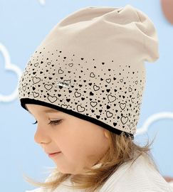 Czapka dla dziewczynki, wiosenna/jesienna, Daliana, jasny beż, 48-50 cm