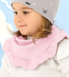 Chustka pod szyję dla dziewczynki, z bawełny, różowa, wiek 3-24 miesięcy