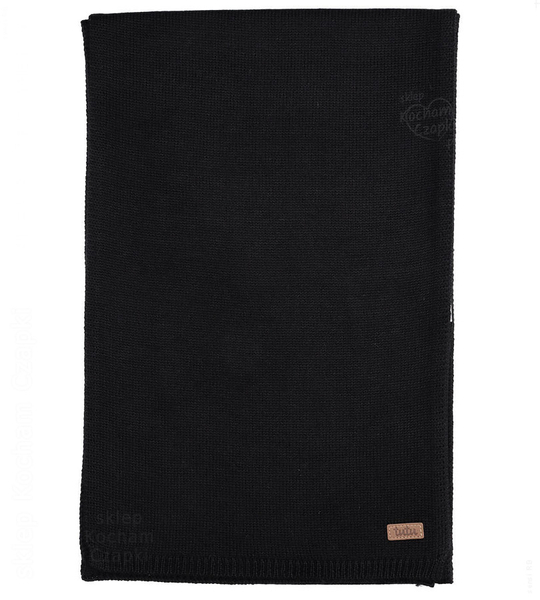 Szalik z wełny merino, 7641, czarny