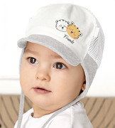 Czapka na lato dla chłopca, z siateczką, wiązana, Abokai, 44-46 cm