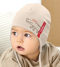 Czapka na wiosnę/jesień, dla chłopczyka, Traveler, beżowy, 36-38 cm