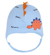 Czapka dla chłopca wiosenna/jesienna, dinozaur, niebieska, Roald, 42-46 cm