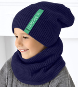 Zimowa czapka i komin, sportowy komplet Dinesh, dwustronny, rozm. 54-60cm