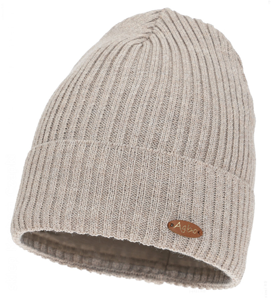 Czapka zimowa damska, 50% merino, Lissha, beżowa (08), 55-58 cm