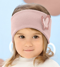 Opaska dla dziewczynki na głowę, bawełniana, Peggie, brudny róż, 50-54 cm