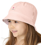 Letni kapelusz bawełniany dla dziewczynki – Leokadia, łososiowy jasny, 52-54 cm