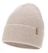 Czapka damska z wełną merino, Hattoe, beżowa, 55-58 cm