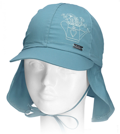 Czapka z daszkiem dla dziewczynki, UV+30, niebieska, 46-48 cm