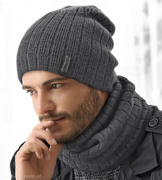 Czapka zimowa męska i komin, komplet Truman, szary, rozm. 56-60 cm