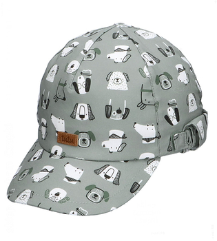 Czapka z daszkiem dla dziecka, UV i ochrona karku dla chłopca, Ferguson, zielony, 50-53 cm