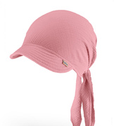 Chustka z daszkiem, dla dziewczynki, muślinowa, różowa, Noeni, 50-54 cm