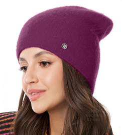 Czapka zimowa damska, moher, Persefona, fuksja, 55-60 cm