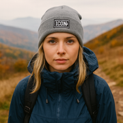 Czapka damska/młodzieżowa, Icon Style, szary ciemny, rozm. 55-57 cm