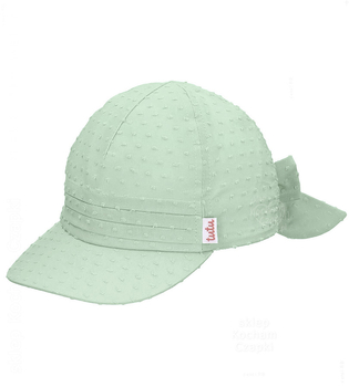 Czapka z daszkiem na lato dla dziewczynki, bawełniana, elegancka, Tulissa, miętowy, 51-54 cm