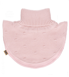 Komin merino dla dziewczynki, golfik, różowy jasny, 1-3 lat