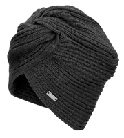 Czapka merino, turban, damska, Cogna, grafitowa,  52-56 cm