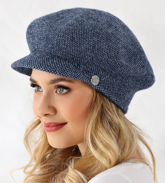 Damski kaszkiet, zimowy, czapka z daszkiem Revna, rozm. 54-56 cm