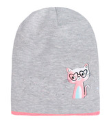 Czapka wiosenna-jesienna dla dziewczynki, szara, Lotia, 48-50 cm