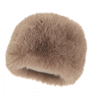 Czapka futrzana damska, z futra ekologicznego, zimowy toczek futrzany, Loqly, kakaowa, 54-55 cm