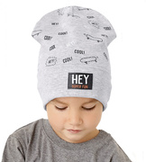 Czapka wiosenna jesienna dla chłopca, szara, Hey Super, rozm. 46-50 cm