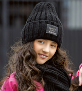 Czarna czapka i szalik dla nastolatki Komplet Chance Coco rozm. 55-58