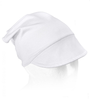 Chustka z daszkiem dla chłopca, na gumce, AM-10, biała, 49-52 cm