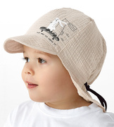 Czapka z muślinu na lato dla chłopca, safari, So happy, beżowa, 48-50 cm