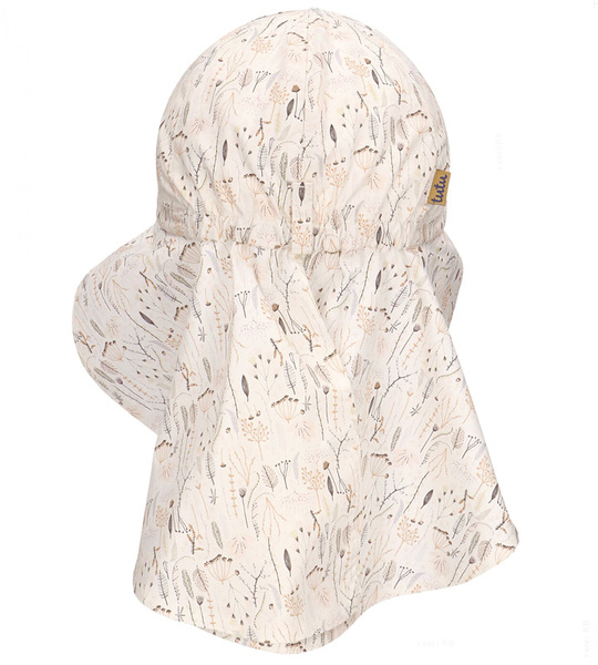 Czapka safari dla dziewczynki, wiązana, filtr UV+30, Pollia, kremowy, 50-52 cm
